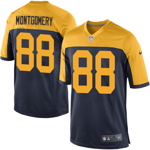 Men's Game Ty Montgomery Nike Jersey Navy Blue Alternate - #88 NFL Green Bay Packers